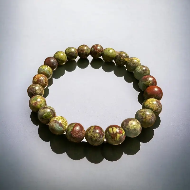Dragon Blood Jasper Bracelet Natural Stones 8mm Stretches Unisex