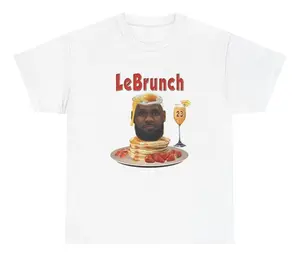 100% Cotton LeBrunch T Shirt Funny Lebron Meme Food Basketball Gen Z Humor Tee, Adult funny T-shirt, Gift for Woman and Man