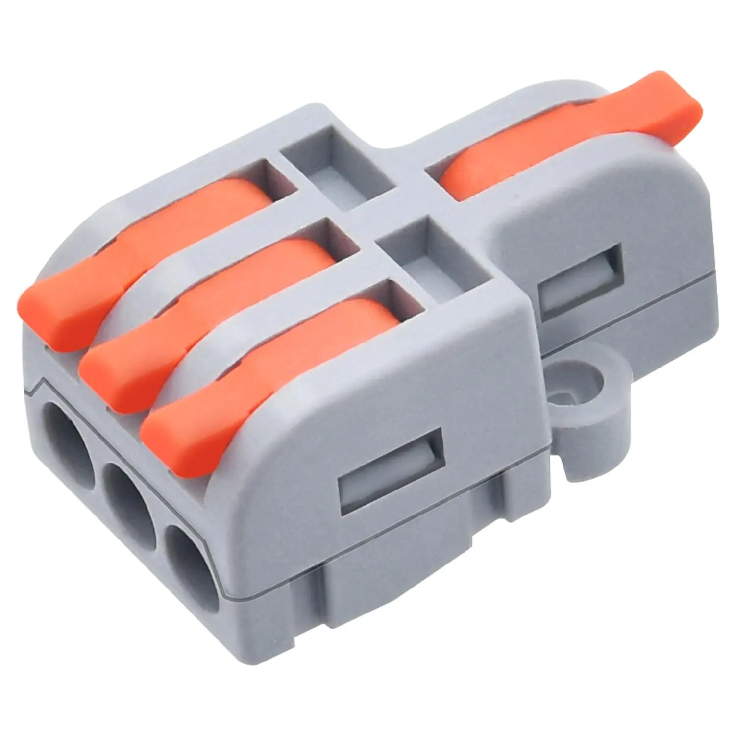 10 count Lever Wire Connectors, 1 in 3 Out DIY Mini Splice Compact Quick Electrical Connector, 24-12 AWG