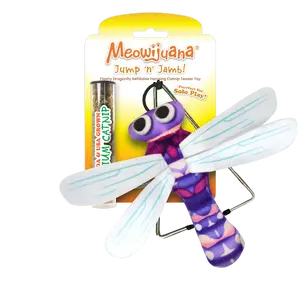 Jump 'n' Jamb Dragonfly Hanging Refillable Catnip Teaser Toy - Interactive Plush Cat Toy