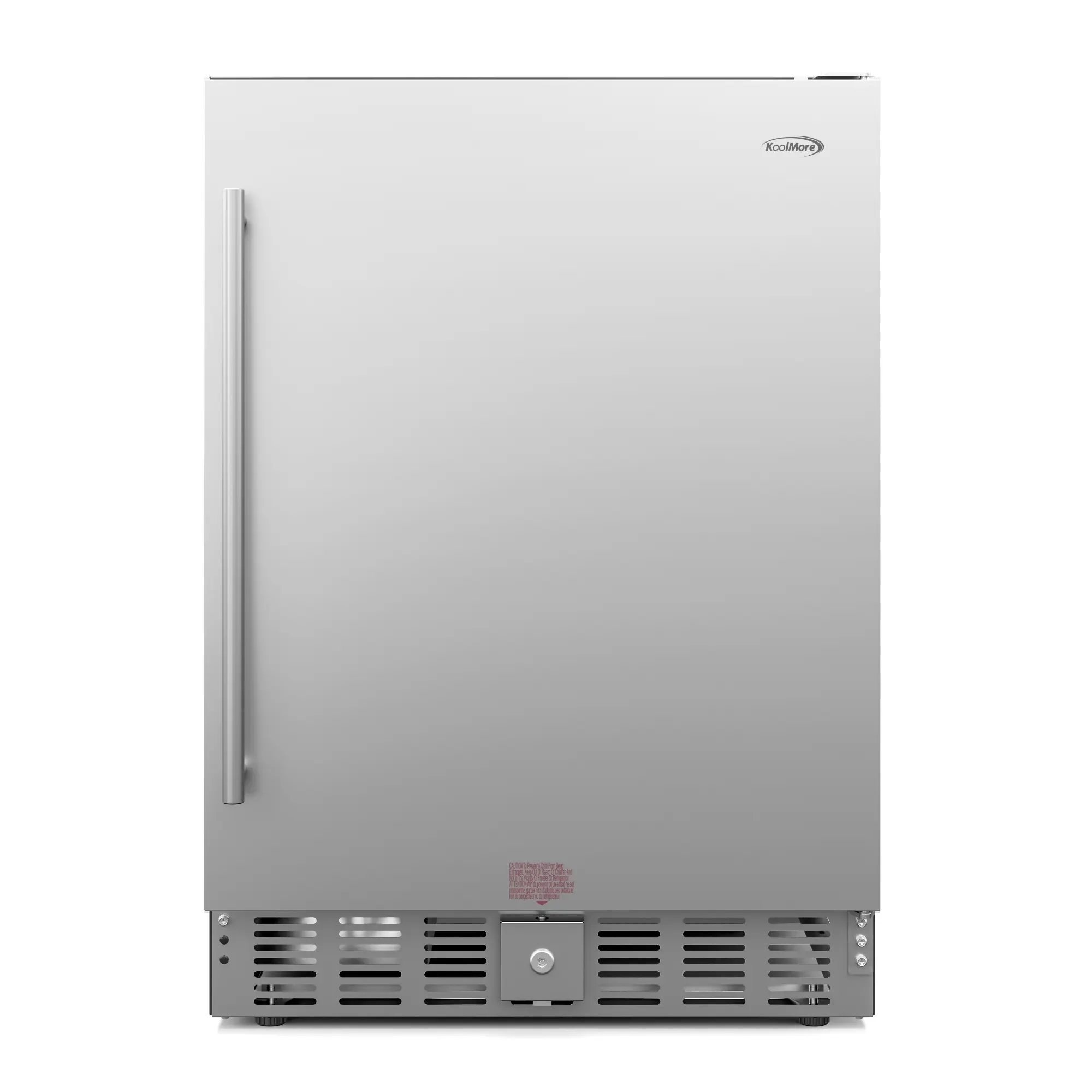5 Cu. ft. Built-In Mini Refrigerator - Stainless Steel Solid-Door Cooler with Custom Cold Temperatures, Interior LED Light, 23.4 in. for Small Spaces, Model KM-BIR5C-SS, Home Bar