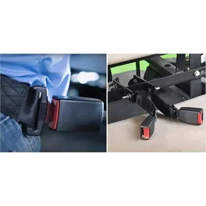 2 Pack Universal Seat Belt Fits Most Golf Cart Front/Rear Seats, 2 Point Adjustable Seatbelts Kit, Black