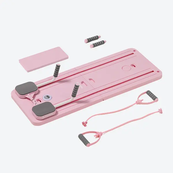 BetterMe Raspberry Pink Pilates Reformer, Portable and Compact Home Pilates Equipment, Foldable Design for Core Strength Training & Full-Body Workouts, Portable Pilates Reformer, Fit At Home