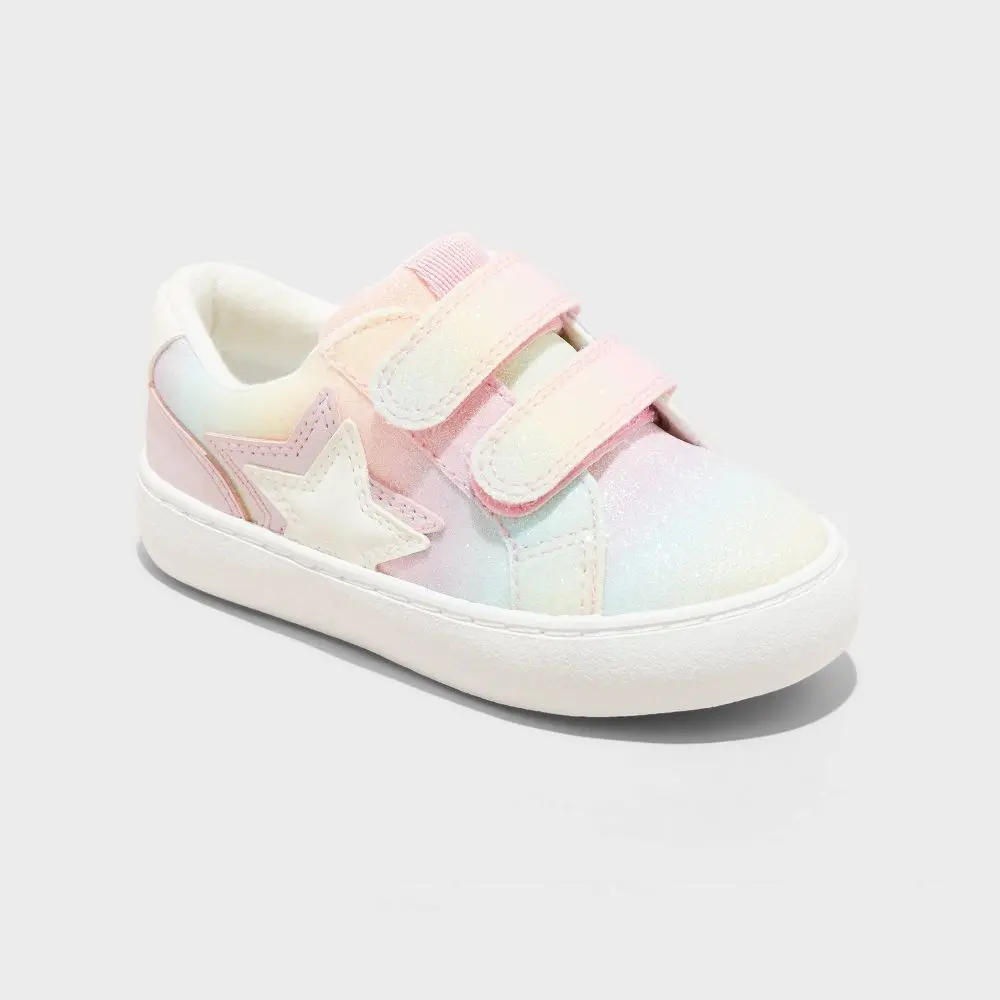 Cat & Jack Toddler Sora Glitter Sneakers - Sparkle Hook-and-Loop Shoes