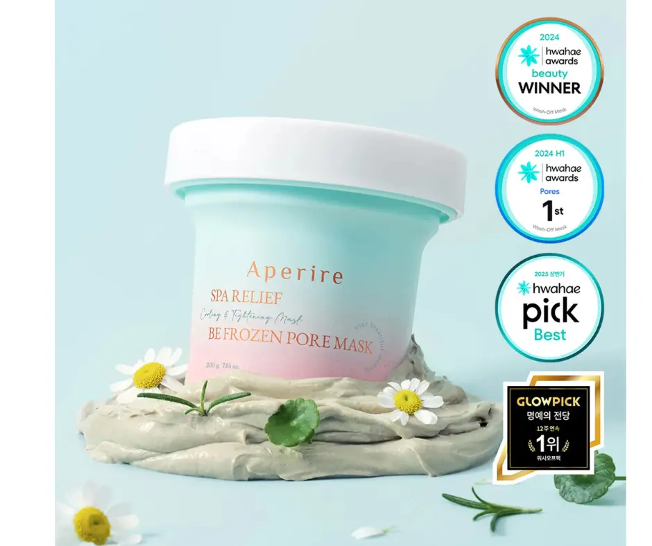 APERIRE Clay Face Mask - Gentle Hydrating Calming Soothing Anti-Acne Treatment for Sensitive Skin, Frozen Spa Relief, Pore-Minimizing, Imperfection-Reducing Skincare Solution, Moisturizer, Barrier Repair