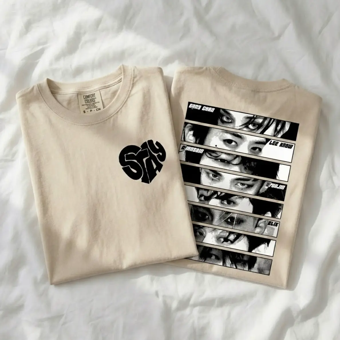 Comfort Color Kpop Boy Group 2 Sided Shirt, Concert Tour Outfit, Stay Fandom Apparel , Fan Merch, Casual Wear