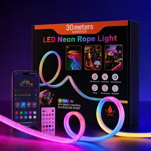 30M DIY Flexible LED Neon Strip Light, Bendable Room Decor Light for Bedroom, Wall & Party Atmosphere