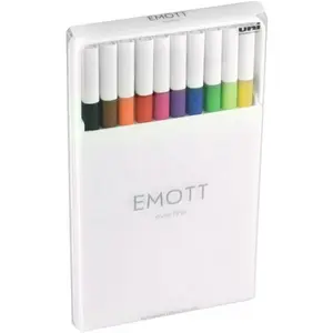 Uni-Ball UBC24828 Fineliner Emott Pens, Assorted - Pack of 5