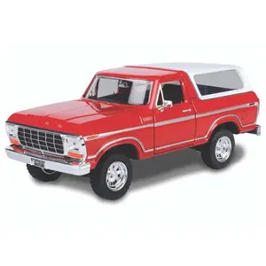 1978 Ford Bronco Custom - Red w/ White Hardtop (Timeless Legends) Diecast 1:24 Scale Model - Motormax 79373RD