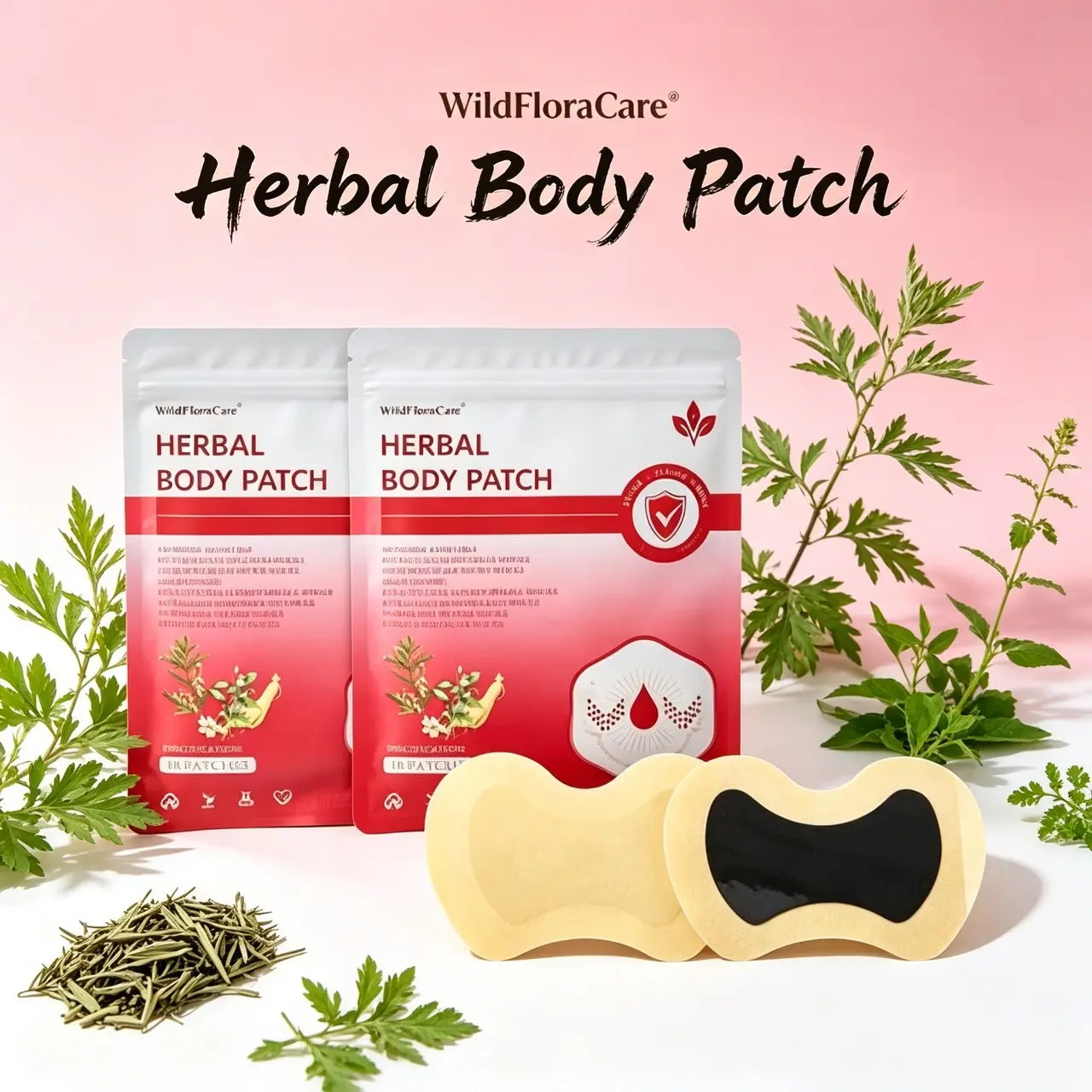 WildFloraCare Traditional Herbal Heat Patch - 10-Day Supply, Butterfly Shape, Asian Ginseng Pure Botanical Blend, Resealable, Skin-Friendly, Apply Overnight Deep Soothing Foot & Navel Stickers (Beauty & Personal Care, Special Personal Care)