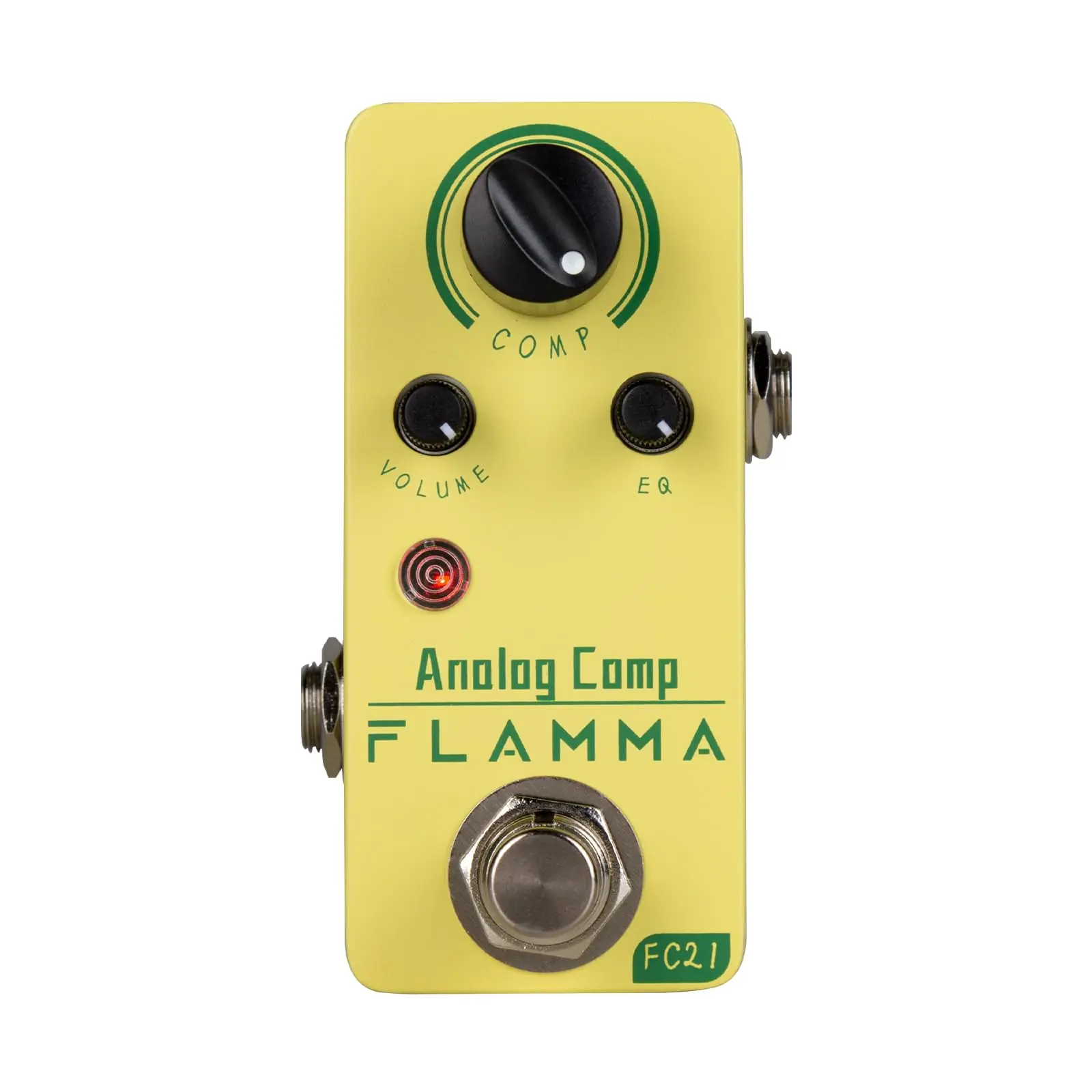 FLAMMA FC21 Compact Compressor Pedal for Electric Guitars, Classic Optical Compressing Effect, True Bypass, Guitar & Bass Accessories, 12 Months, 5.5Cm X 9.5Cm X 6Cm, Metal