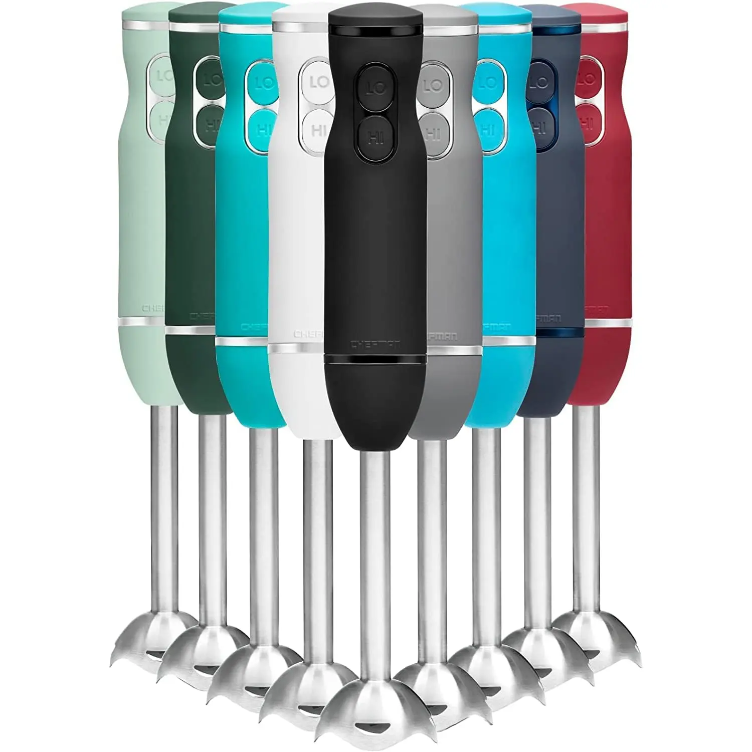 Chefman Immersion Stick Hand Blender Powerful Electric Ice Crushing 2-Speed Control Handheld Food Mixer, Purees, Smoothies, Shakes, Sauces and Soups, Black Chefman
