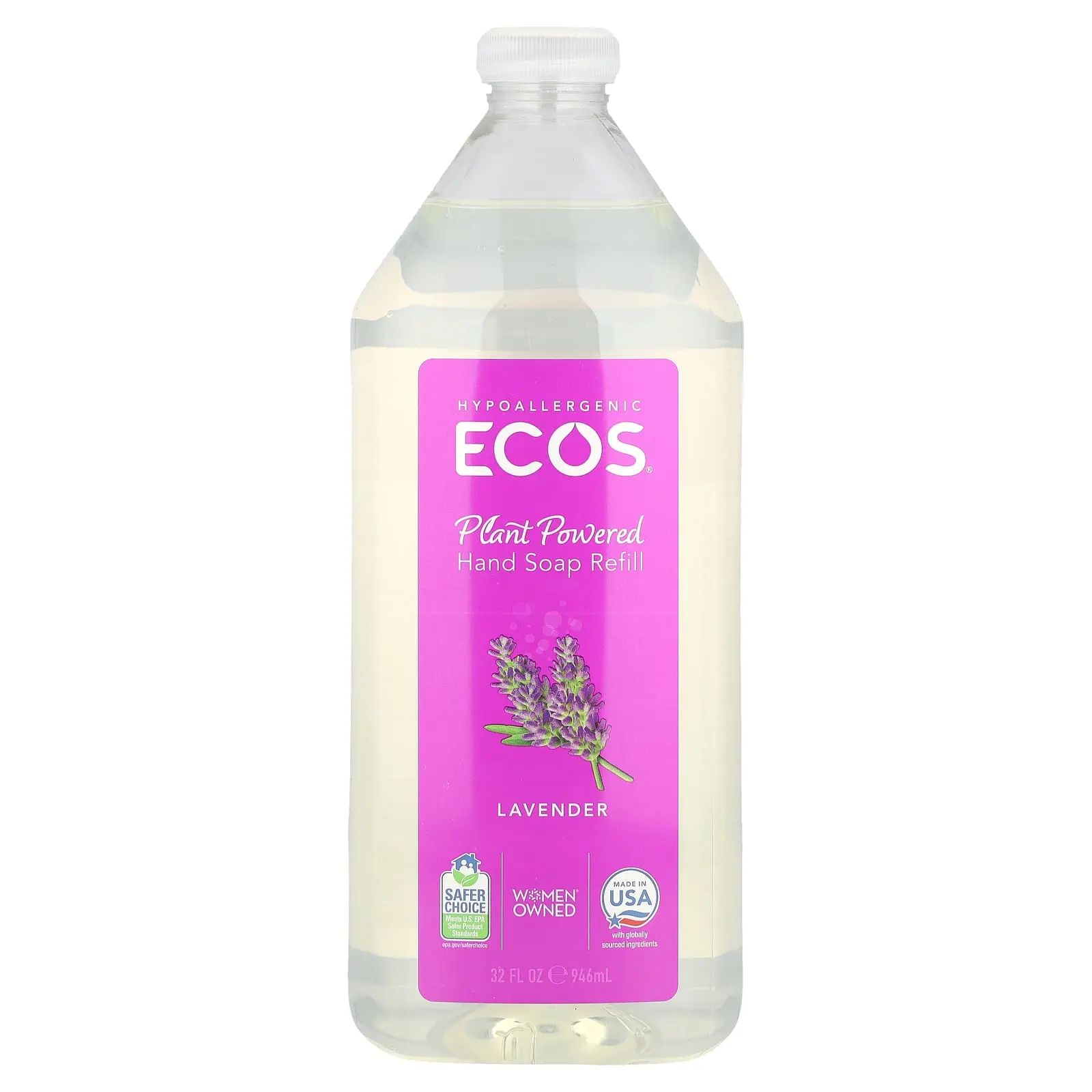 Ecos®, Plant Powered Hand Soap Refill, Lavender, 32 fl oz (946 ml)