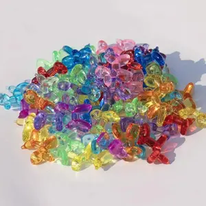25pcs/50pcs Acrylic Mini Balloon Dog Sculpture Charms, Random Mixed Colors, DIY Craft Accessories For Baking, Vase Fillers, And Creative Projects, DIY Craft Supplies, Playful Design, Glossy Finish, Decorative Objects
