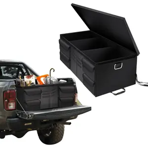 Bed Organizer Fits Any  Size, Heavy Duty  Bed Storage With Straps For Groceries, Adjustable Trunk Organizer For Suv For Pickup, Convenient Accessories For Installation