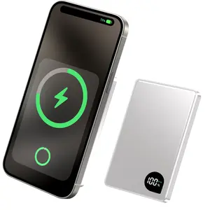 Portable Charger, Qi2 Certified, Slimmest 15W 5000mAh Magnetic Powerbank, Rechargeable Battery, with USB C Cable, Fast Charging MagSafe Compatible Battery Pack for iPhone 17 16 15 14 13 12 Only