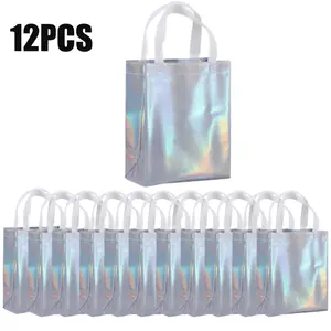 12Pcs/Set Reusable Non-Woven Gifts Bags,Rainbow Party Favor Goodie Bags,Shopping Tote Bags for Bridesmaids Shopping Celebrations Christmas,DIY Hand Tools Kits
