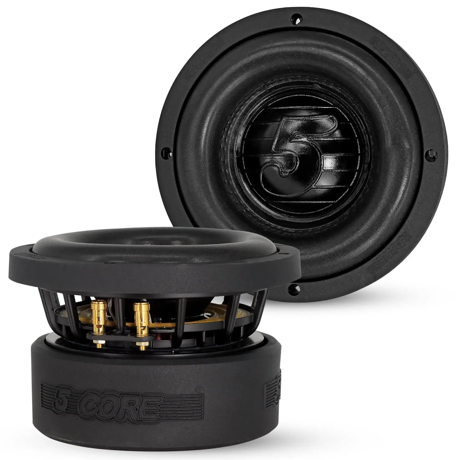 5 Core 6.5" Subwoofer Dual 2 Ohm 1000W Replacement Car Audio Loud Speaker Sub Woofer for Deep Bass