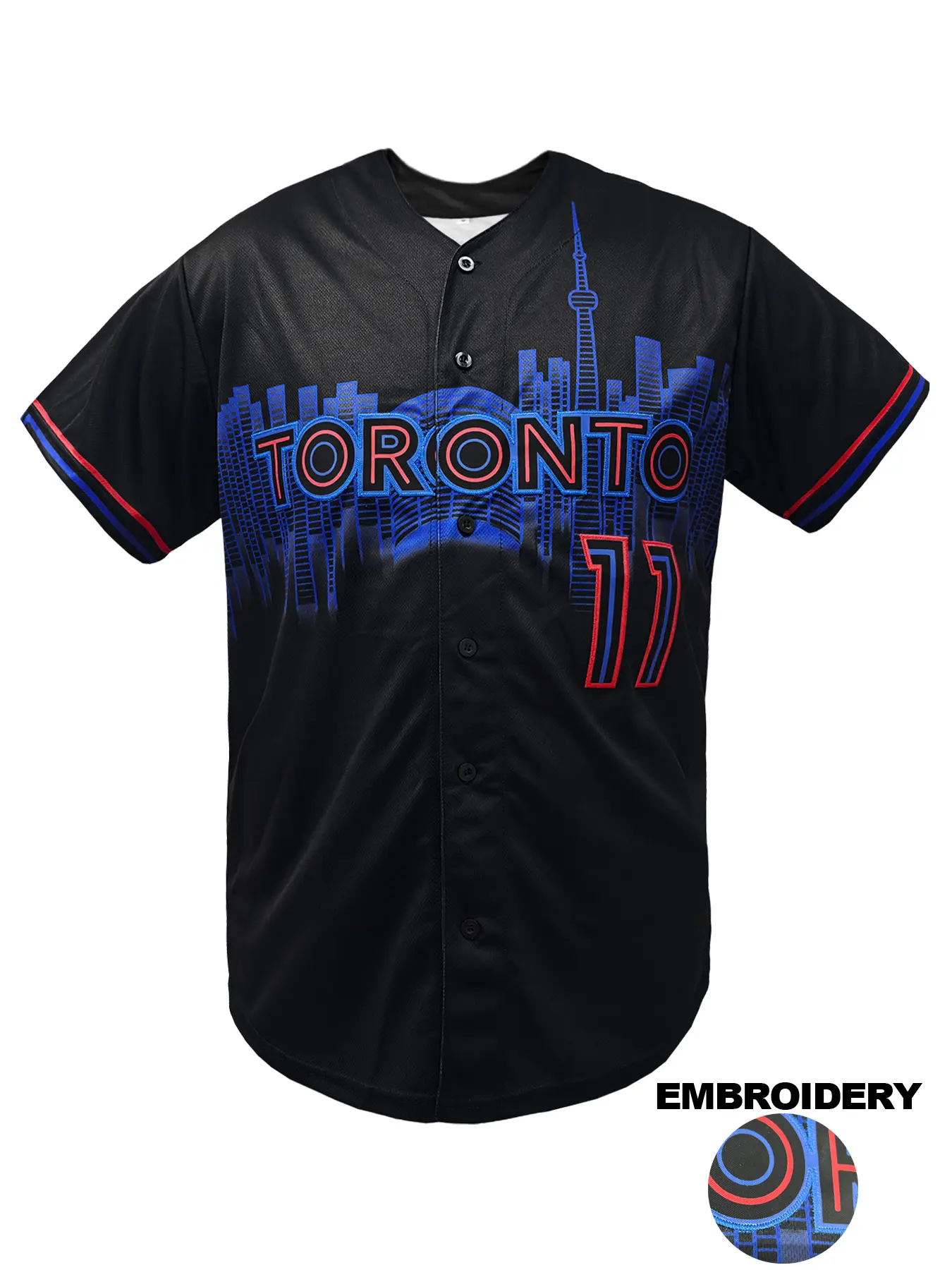 Men's Toronto #27 Embroidered Baseball Sports Style Jersey Loose Fit V-Neck Short Sleeve Sports Top for Casual Wear, Outdoor Activities, Athletic Tops, Embroidery Sportswear