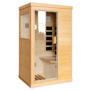 Wooden Infrared Indoor Sauna - Two Bluetooth Speakers - 140° F Max Temperature