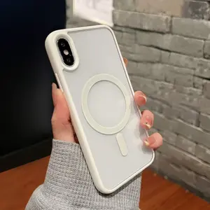 Magnetic Wireless Charging Phone Case for IPhone X XS XR XS Max Hard Acrylic Cover Protection