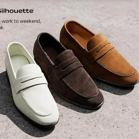 BRUNO MARC Men's Classic Suede Penny Loafers - Business Casual Men's Shoes, Gentleman Easy On & Off Slip-Ons, Leather Round Toe, Soft Cowhide, Rubber Non-Slip, Lightweight, 180-Foldable Walking Shoes, Business Casual Shoes