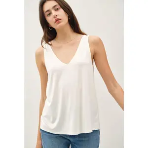 Off White Bamboo Tank