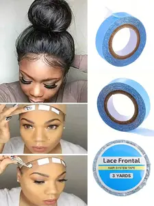 Lace Front Hold Wig Adhesive Tape Roll, Hair Replacement Toupee Tape (0.8cmx3yds）