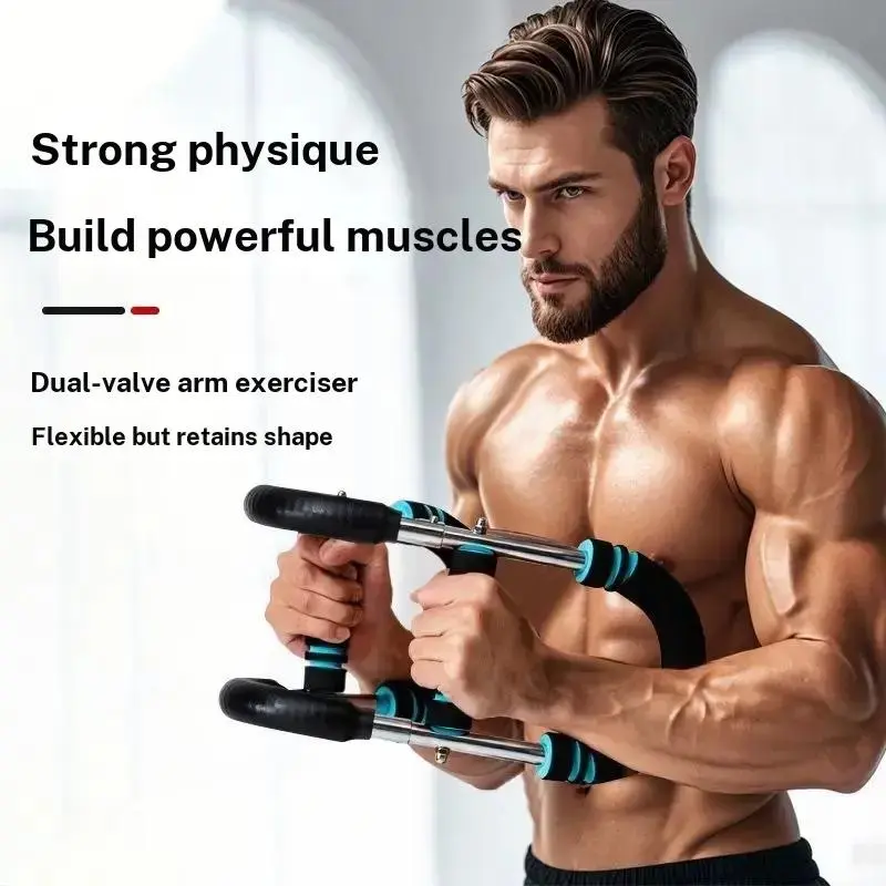 Ar Trainer, Adustable Chest Workout Equipmen, Arm Trainer for Men, Chest Trainer for Men,Shoulder Muscde Training. Portable Spring Resistanceome Fitness Equipment, Adjustable Bar