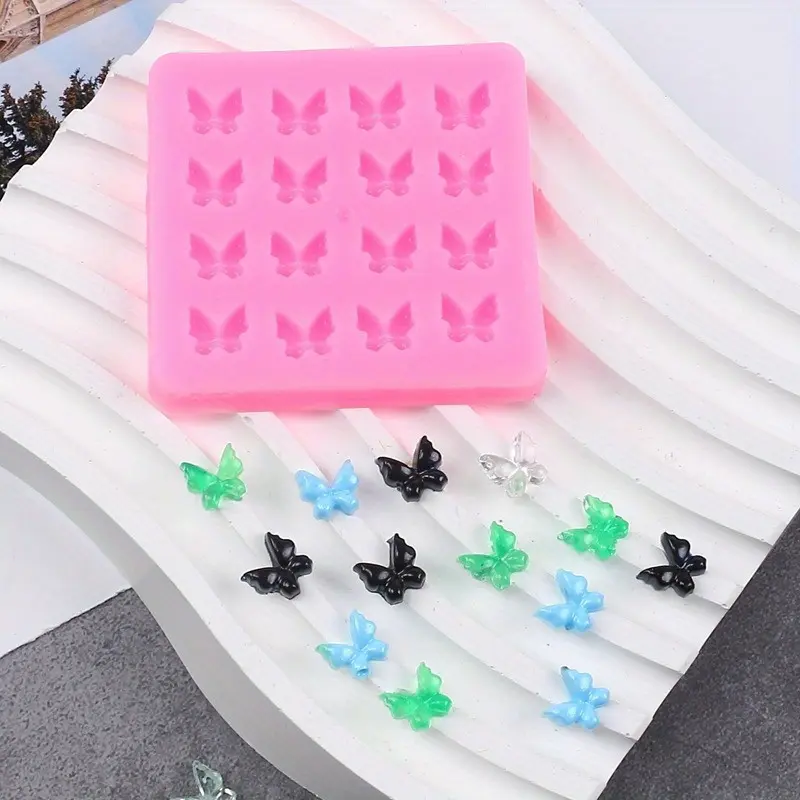 Mini butterfly silicone mold, Soap Molds, with 16 wing shapes, suitable for handmade crafts, home decoration, weddings, birthdays, candle making materials, Candle making supplies, resin art, fine petals, for handicraft enthusiasts