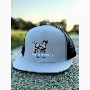 Bull Trucker Hat – Embroidered Ranch Snapback Cap, Flat Bill Mesh Hat, Cowboy Southern Style, Unisex  Gift For Him, Gift For Her