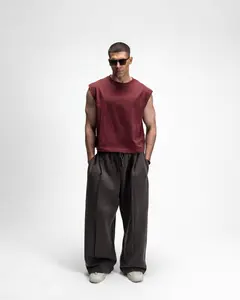 S22 Cropped Sleeveless Shirt Unisex — 220 GSM Organic Cotton - Maroon