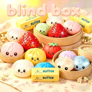 Super Value Squishy Toy Bundle Set，Dumpling, Strawberry & Butter Stick,Surprise Combo Pack,Perfect Gift for All Festivals & Holidays