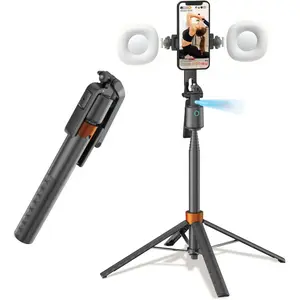 AI Face Tracking Tripod with Remote, 1.8m Extendable Pole, 360°   Phone Rotating Stand, AI Tracking Selfie Stick for iPhone & Android, Vlogging & Live Streaming