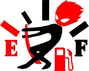 Funny Fuel Gauge Sticker Angry Boy Decal for High Gas Consumption Warning Universal Fit for Trucks & Vans Vehicle Exterior Decoration 4x3 Inch Waterproof Vinyl Easy Install