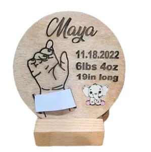 Custom Hospital Band Plaques - Personalized Newborn Keepsake Giraffe Nursery Signs Gift Decor