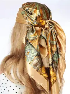 Women's Boho Style Square Scarf, Floral Print Scarf, Paisley Print Shawl, Fashionable Casual Soft Comfortable Paisley Print Tignon Scarf for Daily Wear, Versatile Textured Bandanas for All Seasons, Floral Pattern Shawl