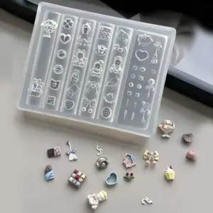 Silicone nail art mold, 3D bowknot nail decoration mold, transparent modeling template, reusable, easy to remove, bow design mold, suitable for various nail art styles