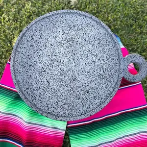 Stone Griddle 15 in 1 Piece - Circular Design with Handle - As shown in the Image Cookware Pans