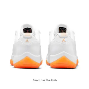 Stylish Gloss White Orange Low Top Casual Sneakers Comfort Retro Basketball Footwear Perfect For Bright Matching Looks