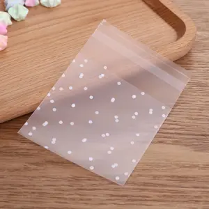 100pcs Polka Dot Frosted Packaging Bags - Self-Closing, Reusable, and Durable Polyethylene Bags for Biscuits, Candies, and Holiday Gifts - Fashionable and Versatile Baking Packaging Supplies