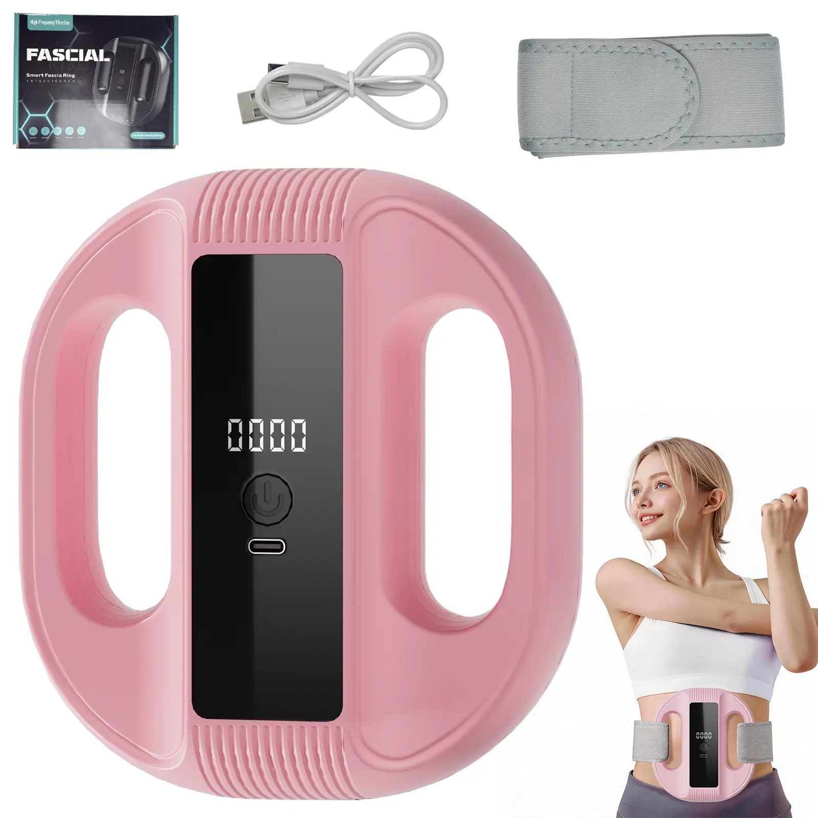 2026 New Fascia Ring with 3 Modes and 15 Intensity Levels, Muscle Recovery Fascia Device upgraded adjustable, Cordless Rechargeable, Designed for Waist & Back Muscle Recovery portable massager parents gift summervibes