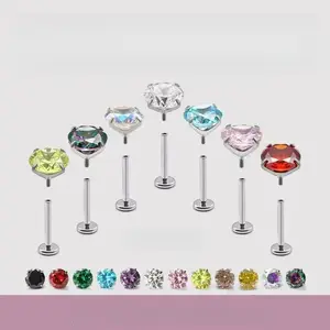 F136 titanium alloy earrings, sparkling diamond earrings medusa piercing ring floating navel jewelry belly nose l surgical stainless steel nose ring red Hypoallergenic Set bars button flat back tongue cute gifts girlfriend accessories women men's men