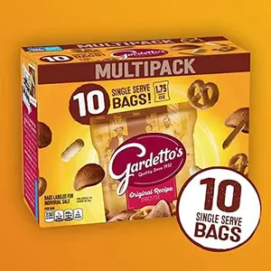 Gardetto's Original Recipe Snack Mix, Crunchy Breadsticks, Pretzels & Roasted Rye Chips, Kosher Snacks Multipack, 10 Single-Serve Bags, Individually Wrapped Party & Family Pack, 17.5 oz Bulk Box