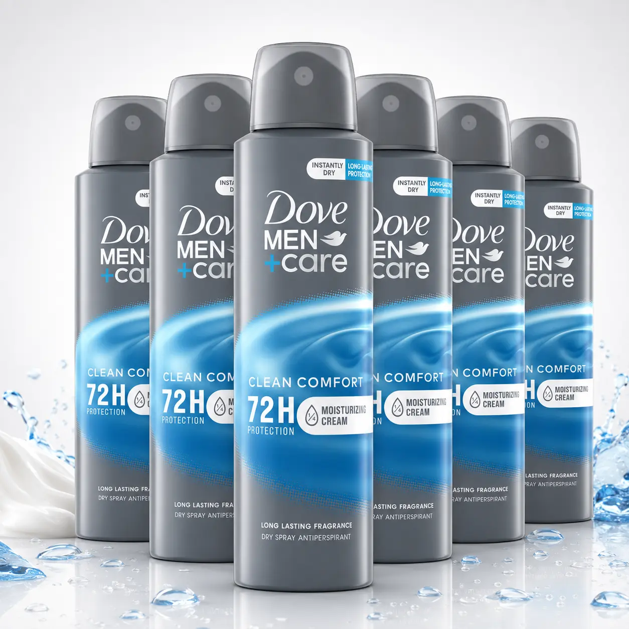 Dove Men+Care Clean Comfort Deodorant Value Bundle (150ml / 5oz) 72-Hour Dry Spray Antiperspirant with Moisturizing Cream - Long Lasting Sweat Protection Odor Control Men's Body Spray Deodorant Skin Care Multipack Set