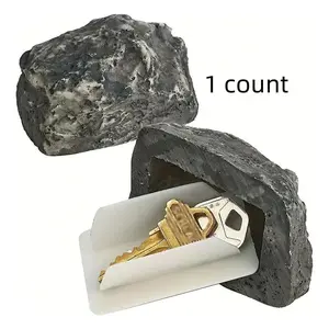 Outdoor Spare Garden Key Box, Outdoor Key Hider, Simulation Stone Key Hider, Decorative Stone with Key Holder, Garden & Patio Decoration Supplies, Garden Accessories