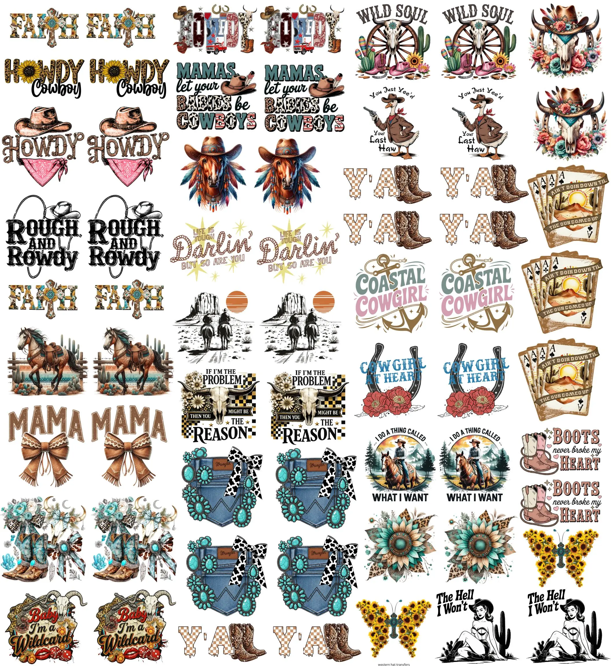 Wear That western Ready To Press Heat Transfers for Hats 3"