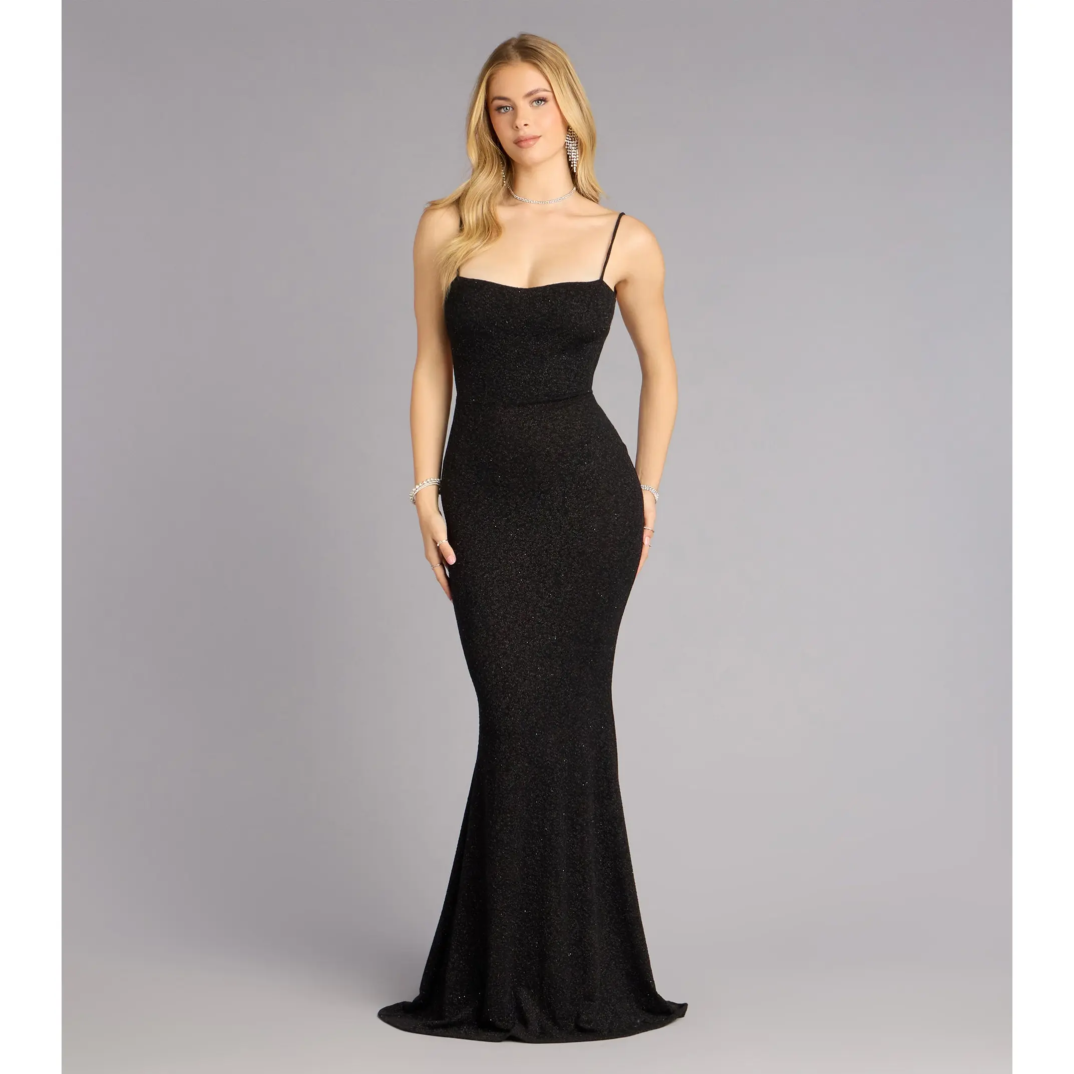 90s glitter layered dress TARA BRAID MAXI