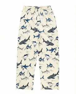 Comfy Shark Print Pajama Pants - Soft Unisex Lounge Bottoms