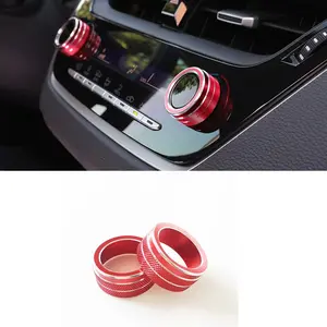 2 Piece Car Interior Decor Set, Creative Aluminum Knob Covers, Durable Scratch-Resistant, Fits Toyota Corolla Cross Yaris Air Conditioning Controls, Cool Interior Accessories, Car Accessory, Car Interior Decorative